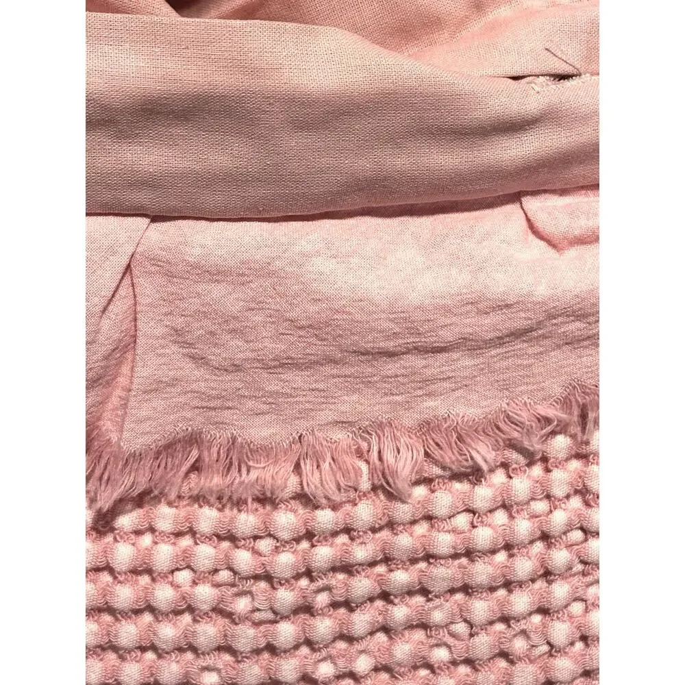 Shabby Chic All Cotton Woven Full Queen Size Duvet Cover Set Pink Garment Wash